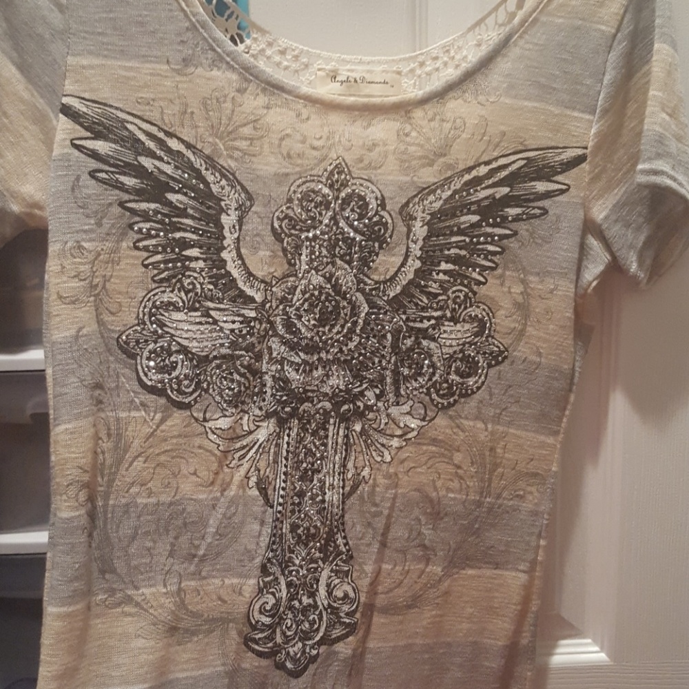 Cross with rhinestone detail